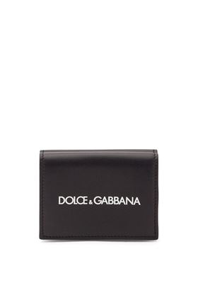 Black calf leather logo-print bifold wallet Dolce & Gabbana | BP2525AA062HNI43